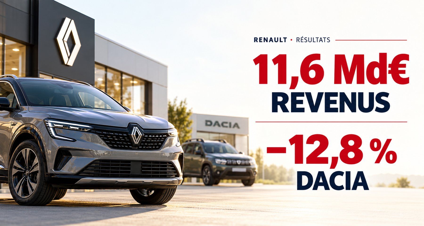 RENAULT : 11,6 MD€ DE REVENUS, DACIA RECULE DE 12,8 %