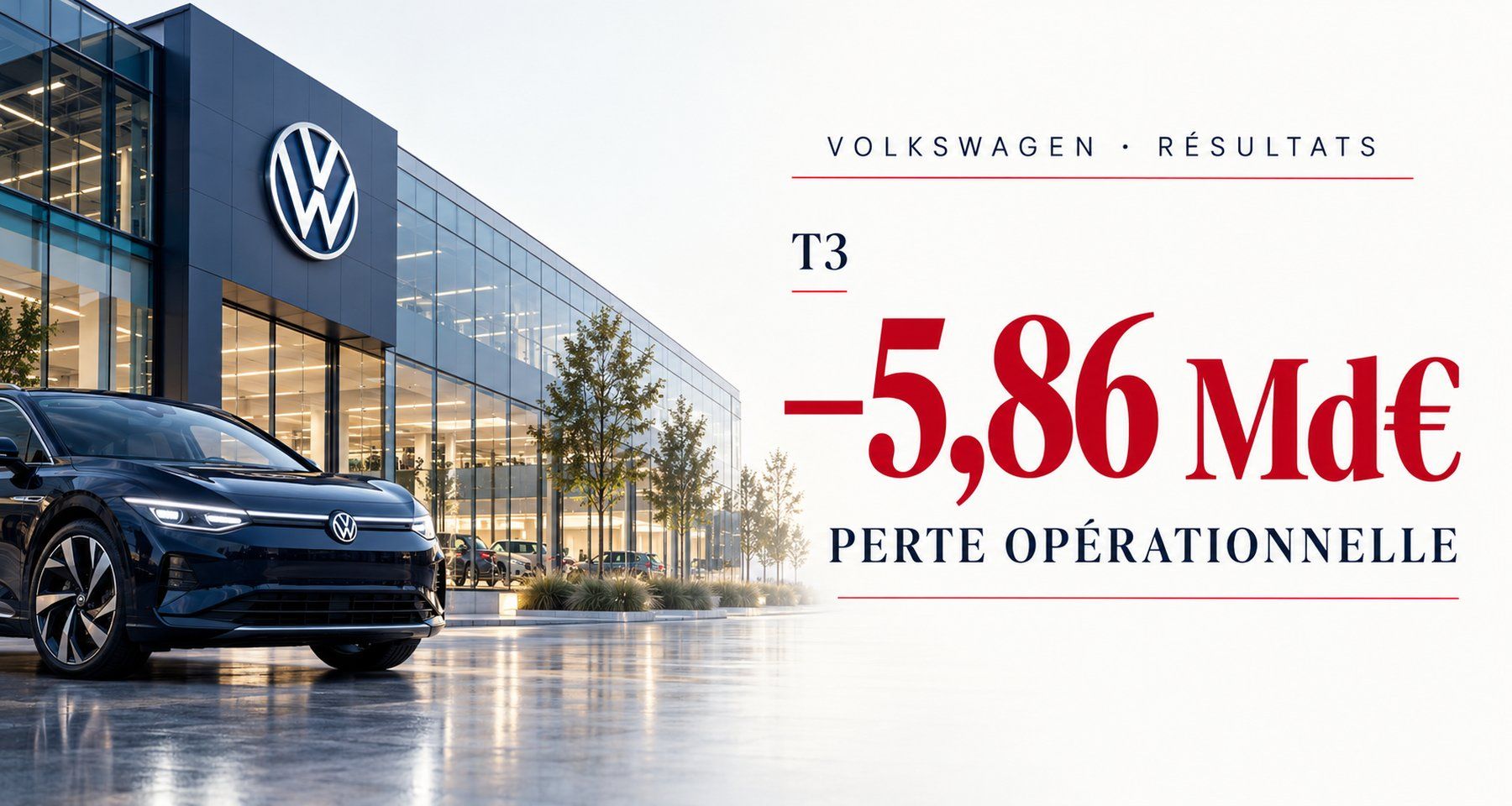 VOLKSWAGEN : 5,86 MD€ DE PERTE OPÉRATIONNELLE AU T3