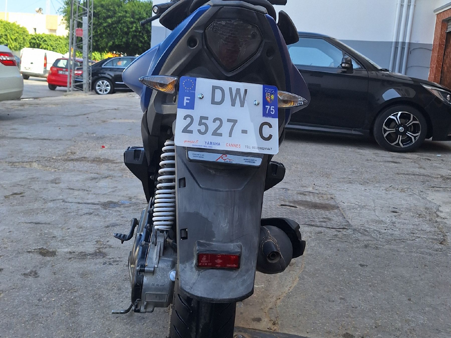 Carénage scooter bleu et blanc