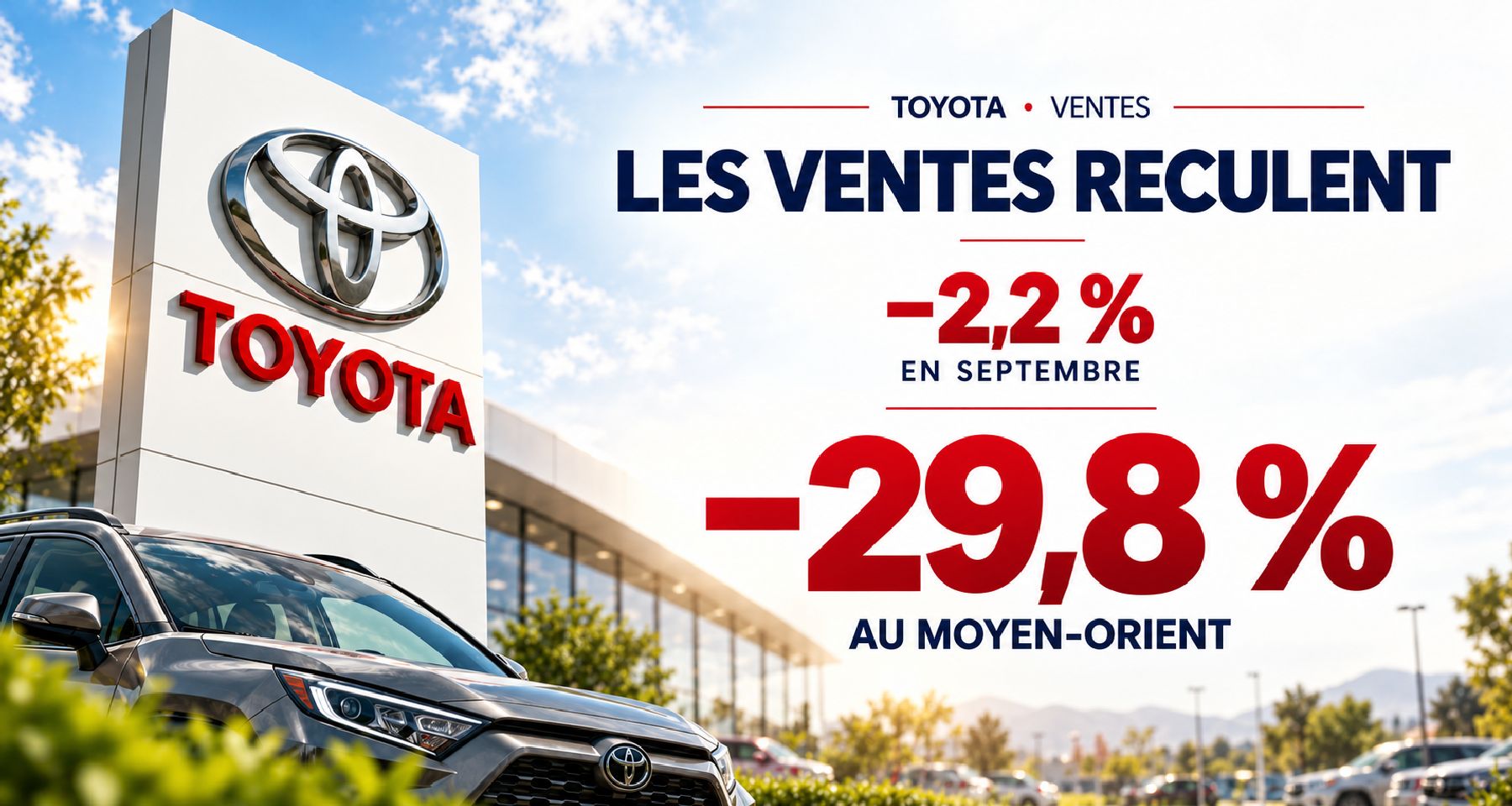 TOYOTA : VENTES −2,2 % EN SEPTEMBRE, −29,8 % AU MOYEN-ORIENT