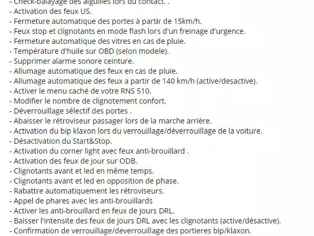 Diagnostic et activation des options